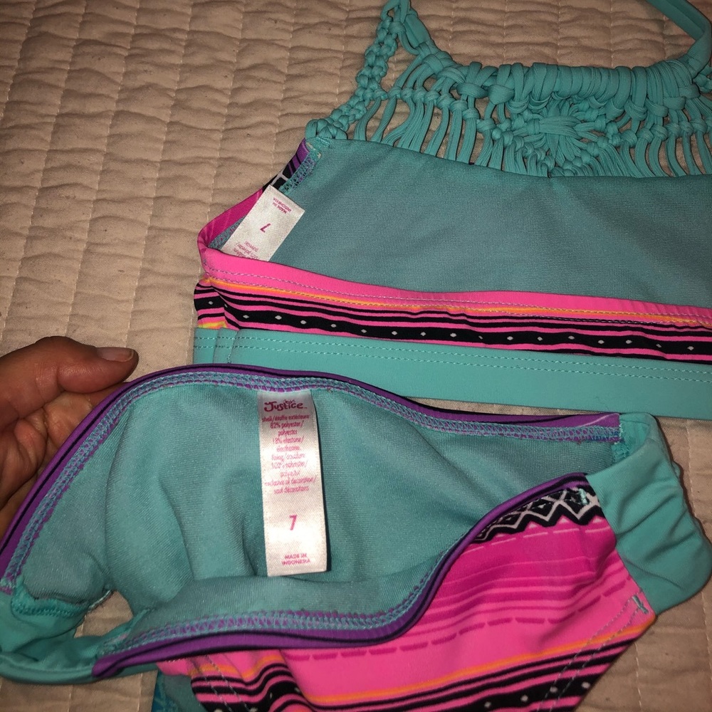 Girl’s Justice two-piece bathing suit.